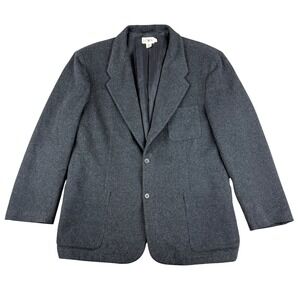 J. Crew Blazer Jacket Men XXL Dark Gray Oarsman Wool Blend Sport Coat Preppy EUC